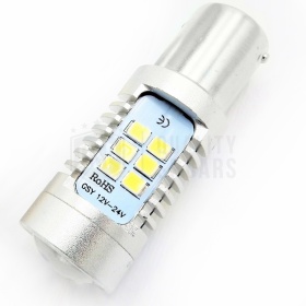 1pc LED REVERSE Light Bulb for Alfa Romeo 159 (05-11), P21W (BA15S) with 3D LENS, 21 LED 6.500K ICE White, CANBUS