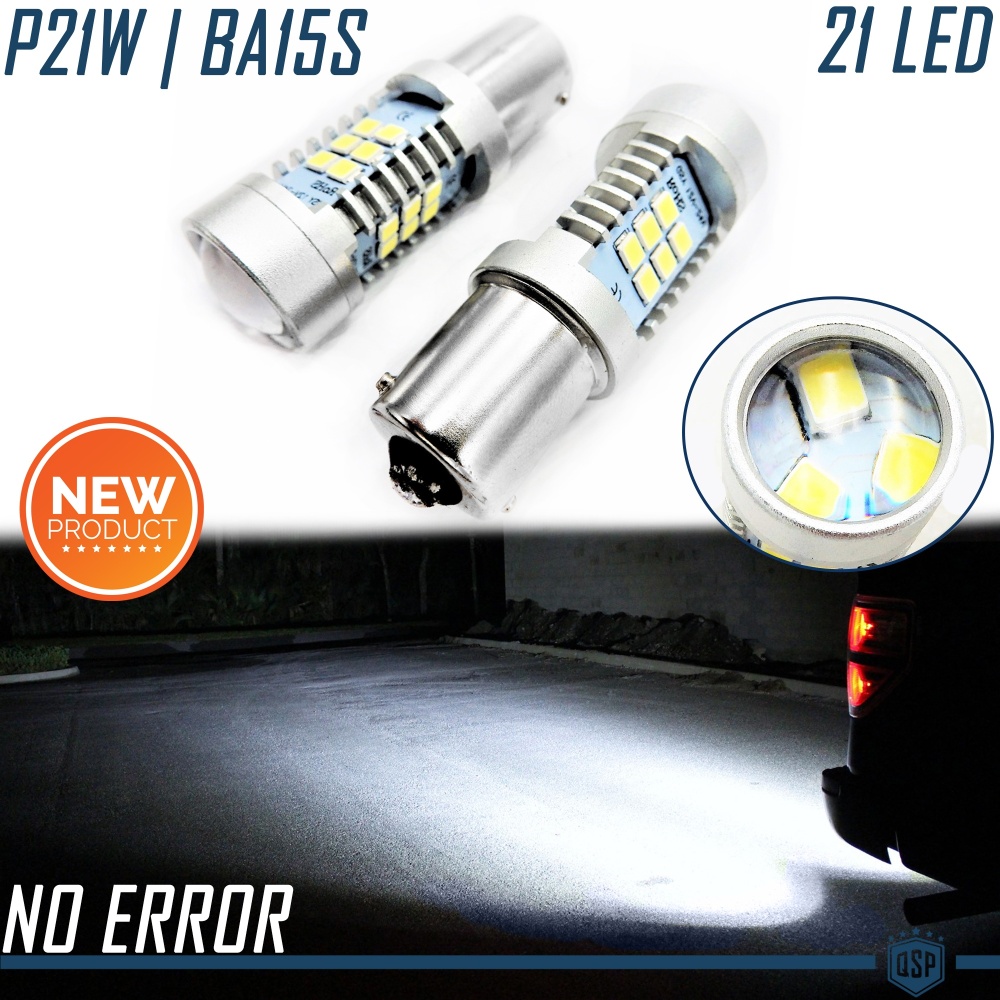 2x Luces de Marcha Atrás para Alfa Romeo Spider GTV (95-06), LED P21W - BA15S, con LENTE 3D 21 Led 6500K Luz Blanca, CANBUS 2x Luces de Marcha Atrás para Alfa Romeo Spider GTV (95-06), LED P21W - BA15S, con LENTE 3D 21 Led 6500K Luz Blanca, CANBUS