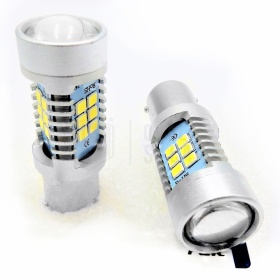2x Luces de Marcha Atrás para Alfa Romeo Spider GTV (95-06), LED P21W - BA15S, con LENTE 3D 21 Led 6500K Luz Blanca, CANBUS