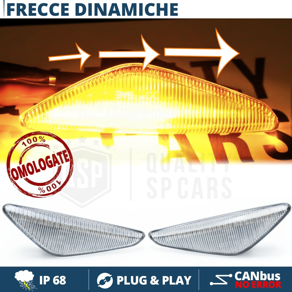 Intermitentes LED Secuenciales para BMW X3 X5 X6 Coches Homologados, Lente Blanca, CANBUS No Error Intermitentes LED Secuenciales para BMW X3 X5 X6 Coches Homologados, Lente Blanca, CANBUS No Error