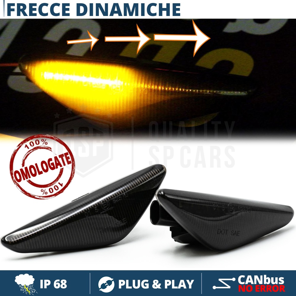 Intermitentes LED Secuenciales para BMW X3 X5 X6 Coches Homologados, Lente Negra, CANBUS No Error Intermitentes LED Secuenciales para BMW X3 X5 X6 Coches Homologados, Lente Negra, CANBUS No Error