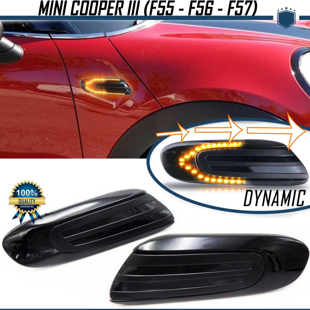 X2 Intermitentes Negra LED Secuenciales para MINI COOPER F55 F56 F57 (13-22) | Homologados, CANBUS No Error X2 Intermitentes Negra LED Secuenciales para MINI COOPER F55 F56 F57 (13-22) | Homologados, CANBUS No Error