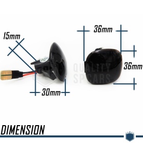 Black Sequential Dynamic LED Side Markers for AUDI A3, A4, A8, E-Approved, Canbus No Error