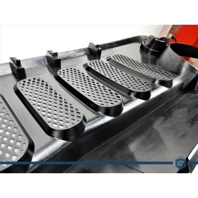 Parrilla Rejilla delantera para JEEP WRANGLER JK 2007- | "Angry Bird" Design, Negro Mate en ABS + Rejilla Trasera en ACERO Inoxidable