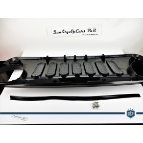 Parrilla Rejilla delantera para JEEP WRANGLER JK 2007- | "Angry Bird" Design, Negro Mate en ABS + Rejilla Trasera en ACERO Inoxidable