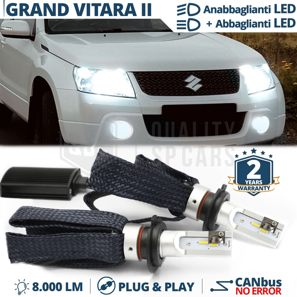 Kit LED H4 para SUZUKI GRAN VITARA 2 Luces de Cruce + Carretera | 6500K 8000LM CANbus