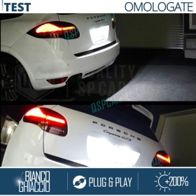 2 Luces de Matricula LED para Porsche Cayenne II (92A), 100% CANbus, 18 LED 6.500K Blanco Frío, Plug & Play