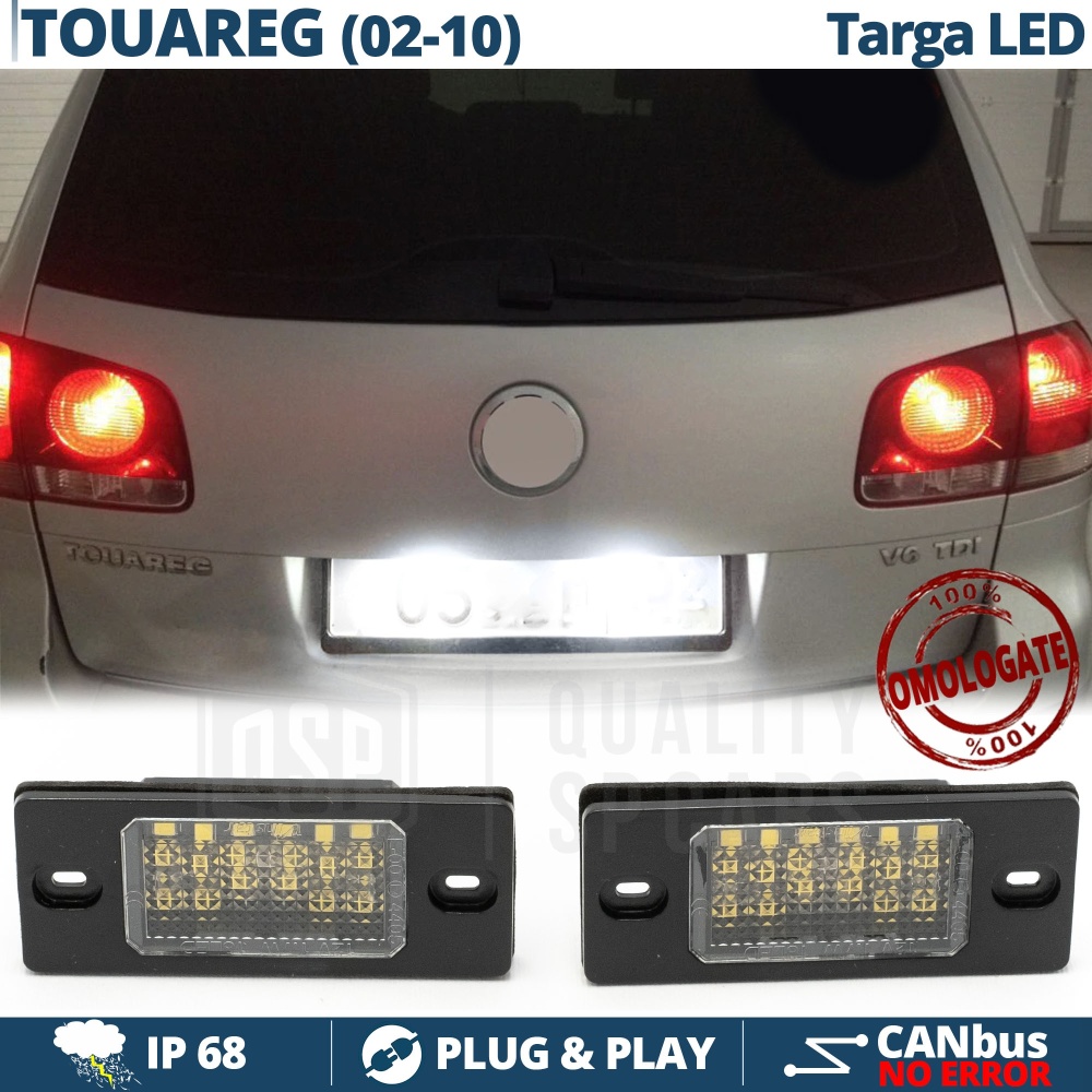 2 Luces de Matricula LED para VW Touareg 7L (02-10) | 100% CANbus, 18 LED 6500K Blanco Frío, Plug & Play 2 Luces de Matricula LED para VW Touareg 7L (02-10) | 100% CANbus, 18 LED 6500K Blanco Frío, Plug & Play
