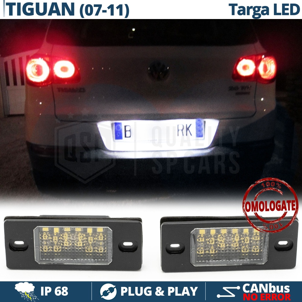 2 Luces de Matricula LED para VW TIGUAN 5N (07-11) | CANbus, 18 LED 6500K Blanco Frío | Plug & Play 2 Luces de Matricula LED para VW TIGUAN 5N (07-11) | CANbus, 18 LED 6500K Blanco Frío | Plug & Play