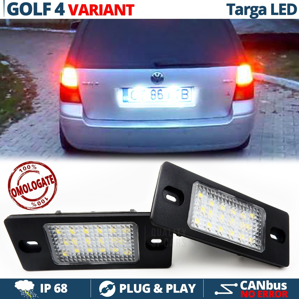 2 Luces de Matricula LED para VW Golf 4 Variant | CANbus, 18 LED 6500K Blanco Frío, Plug & Play 2 Luces de Matricula LED para VW Golf 4 Variant | CANbus, 18 LED 6500K Blanco Frío, Plug & Play