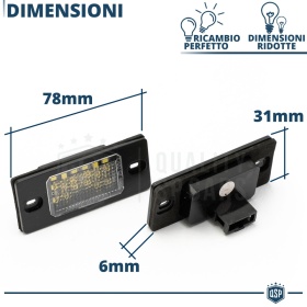 2 Luces de Matricula LED para VW Passat B5 Variant Facelift (01-05) | 100% CANbus, 18 LED 6500K Blanco Frío, Plug & Play