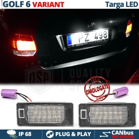 2 Luces de Matricula LED para VW Golf 6 VARIANT | 100% CANbus, 18 LED 6.500K Blanco Frío | Plug & Play