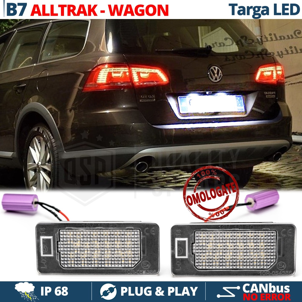 2 Luces de Matricula LED para VW Passat B7 Wagon, Alltrack (10-15) | 100% CANbus, 18 LED 6.500K Blanco Frío | Plug & Play 2 Luces de Matricula LED para VW Passat B7 Wagon, Alltrack (10-15) | 100% CANbus, 18 LED 6.500K Blanco Frío | Plug & Play
