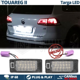 Placchette Luci Targa LED per VW Touareg 7P (10-14) | 18 LED 100% CANbus 6500K Bianco Ghiaccio | Plug & Play