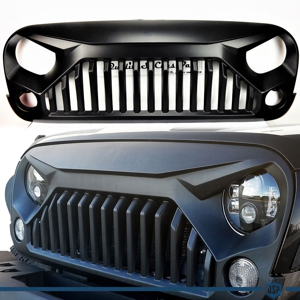 Parrilla Rejilla Delantera para JEEP WRANGLER JK 2007- | "Angry Bird II" Negro Mate, en ABS Parrilla Rejilla Delantera para JEEP WRANGLER JK 2007- | "Angry Bird II" Negro Mate, en ABS