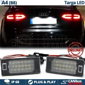 2 Luces de Matricula LED para AUDI A4 B8 (07-11) | 100% CANbus, 18 LED 6.500K Blanco Frío | Plug & Play