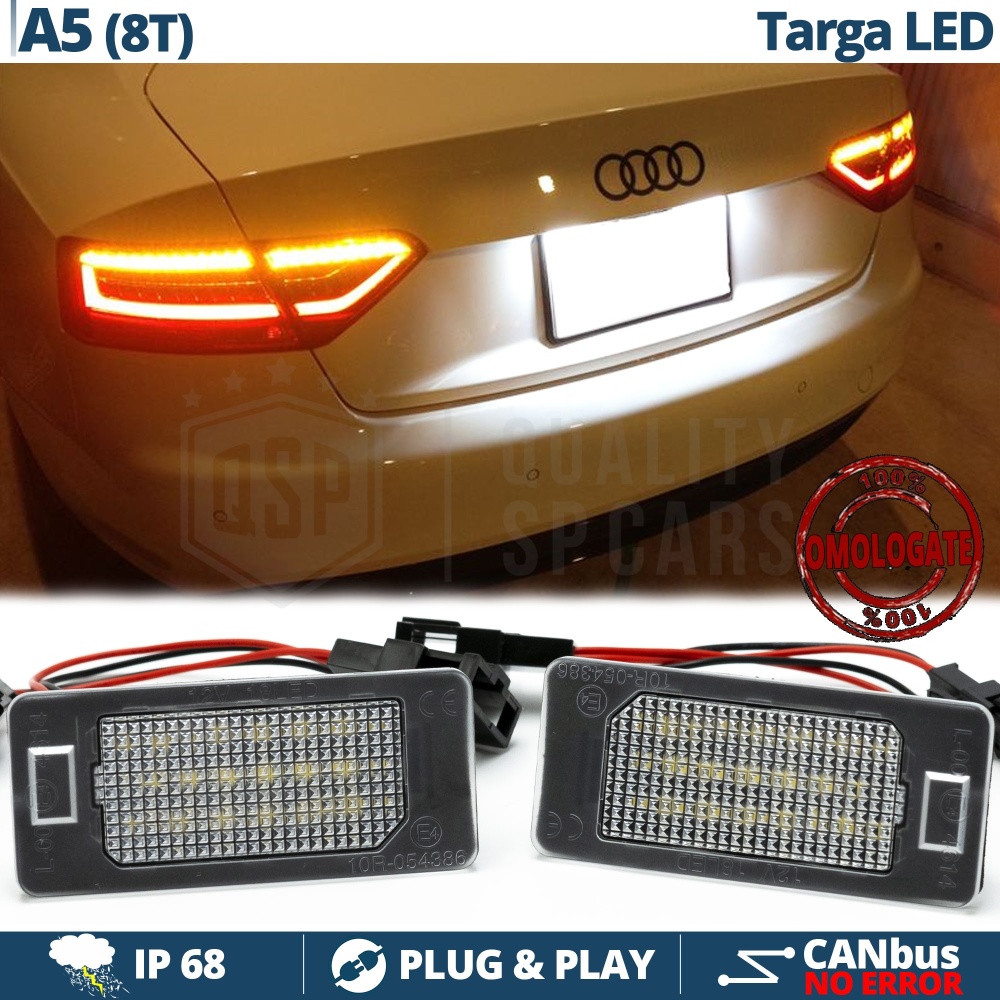 2 Luces de Matricula LED para AUDI A5 8T3 (07-11) | 100% CANbus, 18 LED 6.500K Blanco Frío | Plug & Play 2 Luces de Matricula LED para AUDI A5 8T3 (07-11) | 100% CANbus, 18 LED 6.500K Blanco Frío | Plug & Play