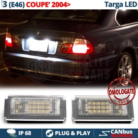 2 License Plate Full Led for BMW 3 Series E46 Coupe 2 Doors 04-06 | Canbus 18 Leds 6.500K White Ice, Plug & Play