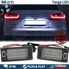 2 Luces de Matricula LED para AUDI A6 C7 (11-18) | 100% CANbus, 18 LED 6.500K Blanco Frío | Plug & Play