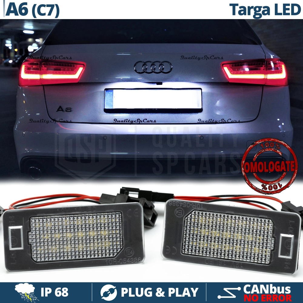 2 Luces de Matricula LED para AUDI A6 C7 (11-18) | 100% CANbus, 18 LED 6.500K Blanco Frío | Plug & Play 2 Luces de Matricula LED para AUDI A6 C7 (11-18) | 100% CANbus, 18 LED 6.500K Blanco Frío | Plug & Play