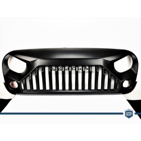 Parrilla Rejilla Delantera para JEEP WRANGLER JK 2007- | "Angry Bird II" Negro Mate, en ABS