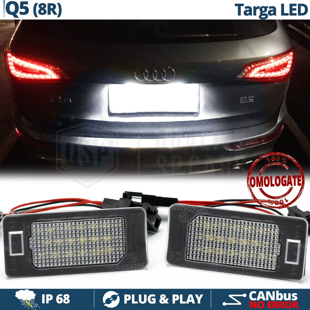 2 Luces de Matricula LED para AUDI Q5 8R (08-12) | 100% CANbus, 18 LED 6.500K Blanco Frío | Plug & Play 2 Luces de Matricula LED para AUDI Q5 8R (08-12) | 100% CANbus, 18 LED 6.500K Blanco Frío | Plug & Play