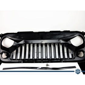 Parrilla Rejilla Delantera para JEEP WRANGLER JK 2007- | "Angry Bird II" Negro Mate, en ABS