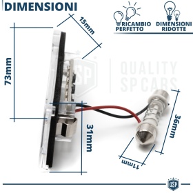 2 Luces de Matricula Led para Mini II One, Cooper, S Canbus 18 Led 6.500K Blanco Frío, Plug & Play
