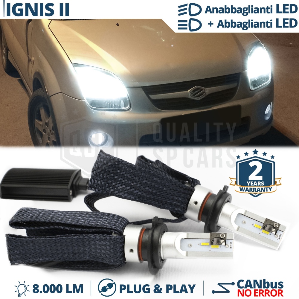Kit LED H4 para SUZUKI IGNIS 2 Luces de Cruce + Carretera | 6500K 8000LM CANbus