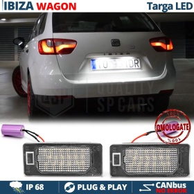 2 Luces de Matricula LED para Seat IBIZA 6J ST KOMBI (08-17) | 100% CANbus, 18 LED 6.500K Blanco Frío | Plug & Play
