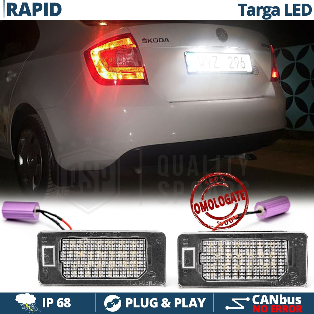 2 Luces de Matricula LED para Skoda Rapid (12-18) | 100% CANbus, 18 LED 6.500K Blanco Frío | Plug & Play 2 Luces de Matricula LED para Skoda Rapid (12-18) | 100% CANbus, 18 LED 6.500K Blanco Frío | Plug & Play