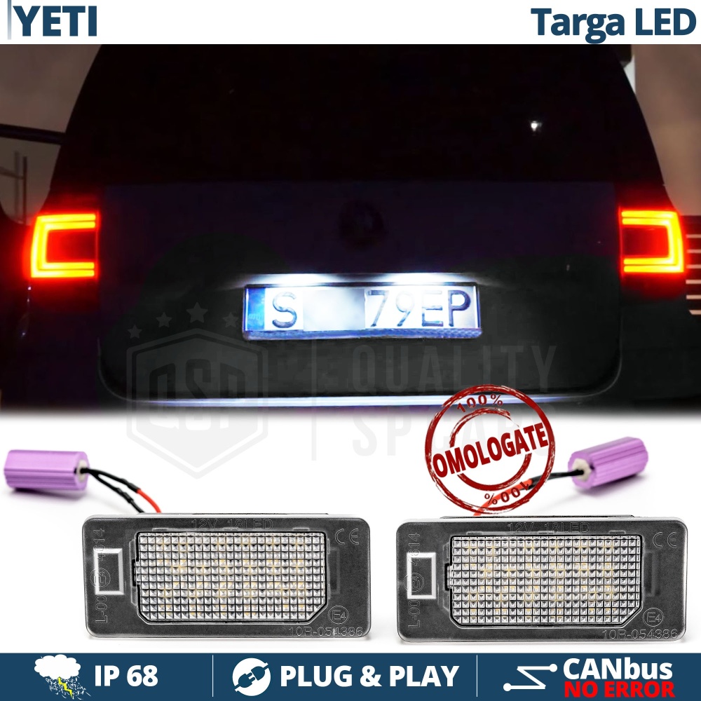 2 License Plate LED for Skoda Yeti (09-17) | 100% CANbus, 18 LEDS 6500K White Ice | Plug & Play 2 License Plate LED for Skoda Yeti (09-17) | 100% CANbus, 18 LEDS 6500K White Ice | Plug & Play