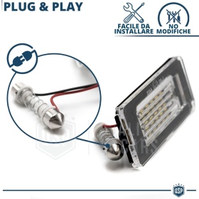 2 Luces de Matricula Led para MINI COOPER R56, R57 (06-13) | Canbus 18 Led 6.500K Blanco Frío, Plug & Play