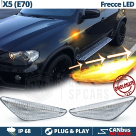 Intermitentes LED Secuenciales para BMW X5 E70 (06-13) | Coches Homologados, Lente Blanca, CANBUS No Error