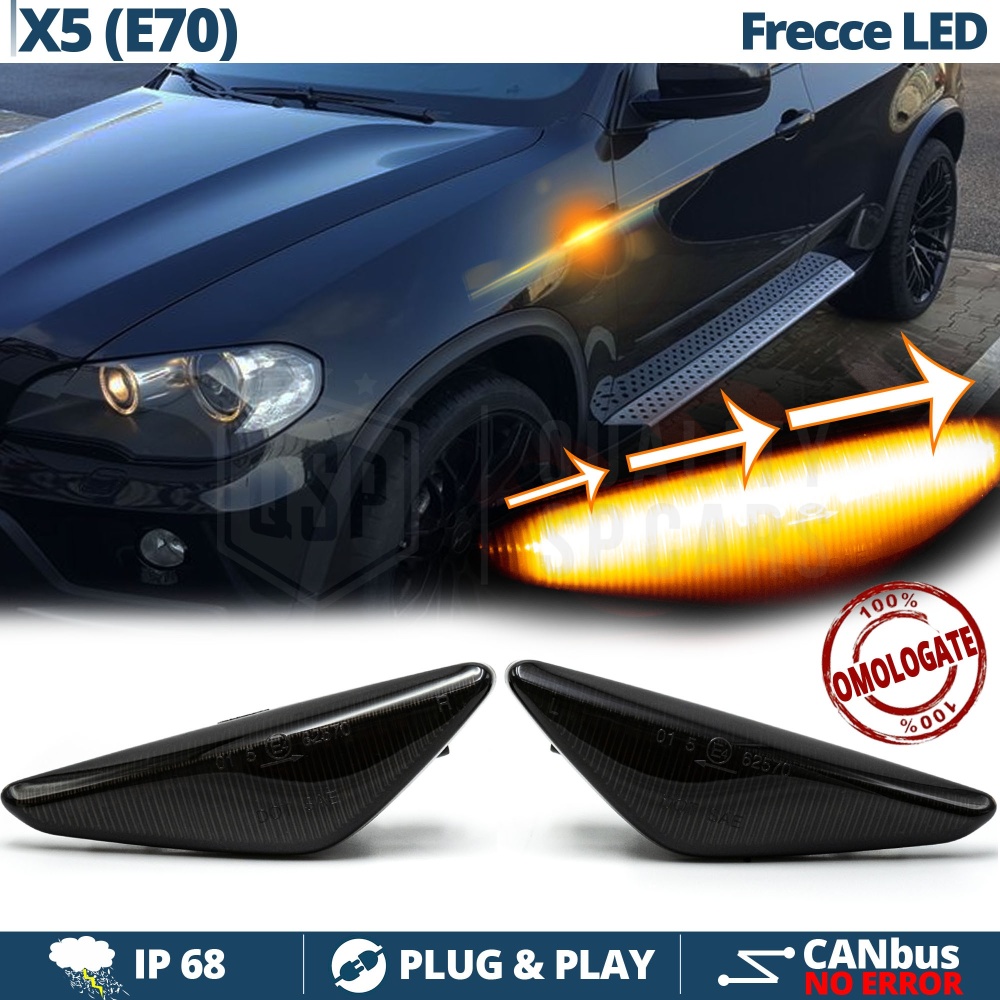 Intermitentes LED Secuenciales para BMW X5 E70 (06-13) | Coches Homologados, Lente Negra, CANBUS No Error Intermitentes LED Secuenciales para BMW X5 E70 (06-13) | Coches Homologados, Lente Negra, CANBUS No Error