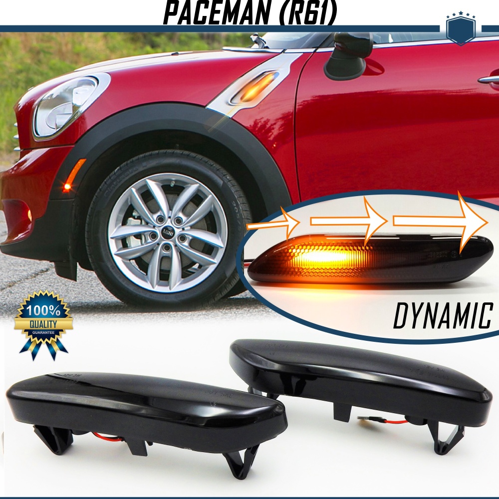 X2 Intermitentes LED Secuenciales para MINI PACEMAN R61 (12-16) | Homologados, Lente Negra, CANBUS No Error X2 Intermitentes LED Secuenciales para MINI PACEMAN R61 (12-16) | Homologados, Lente Negra, CANBUS No Error