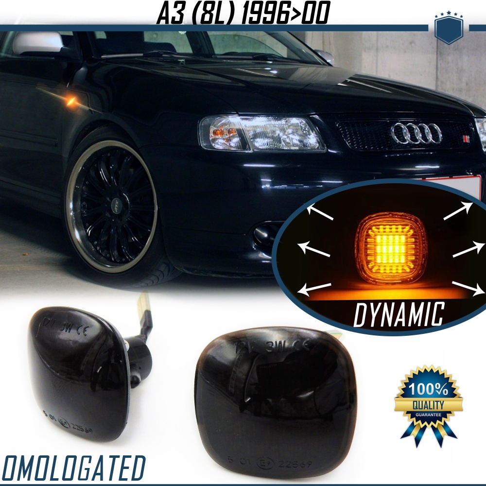 Intermitentes NEGRA LED Secuenciales para AUDI A3 8L Pre-Facelift (96-00) | | Homologados, CANBUS No Error Intermitentes NEGRA LED Secuenciales para AUDI A3 8L Pre-Facelift (96-00) | | Homologados, CANBUS No Error