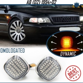 Intermitentes LED Secuenciales para AUDI A8 D2 (94-02) | Homologados, Lente Blanca, CANBUS No Error