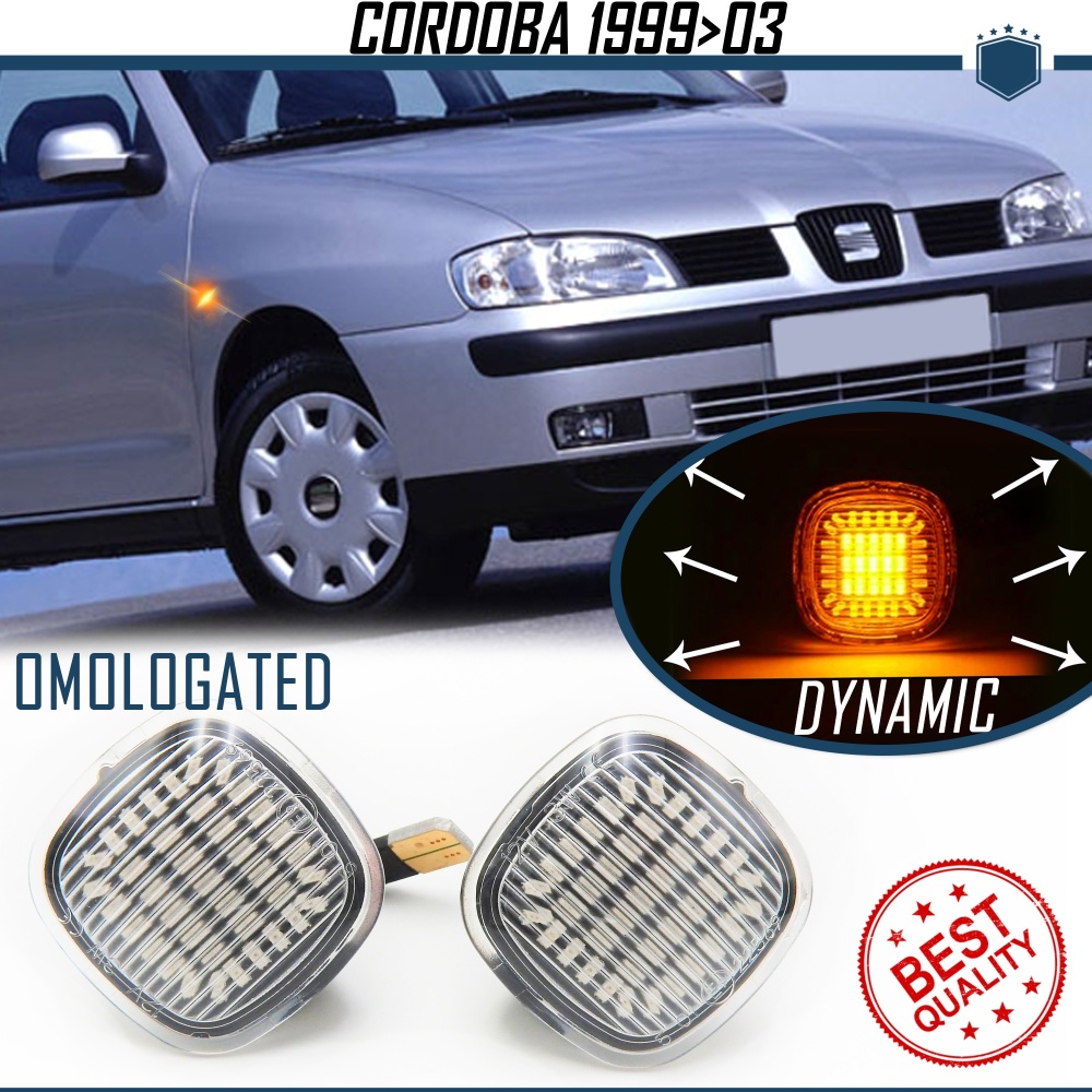 Intermitentes LED Secuenciales para SEAT CORDOBA 6K Facelift (99-03) | Homologados, Lente Blanca, CANBUS No Error Intermitentes LED Secuenciales para SEAT CORDOBA 6K Facelift (99-03) | Homologados, Lente Blanca, CANBUS No Error