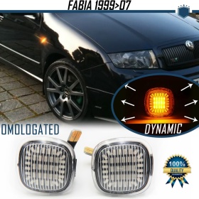 Intermitentes LED Secuenciales para SKODA FABIA 6Y (99-07) | Homologados, Lente Blanca, CANBUS No Error
