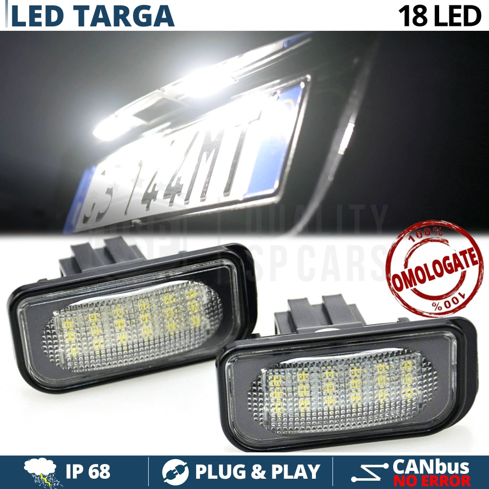 2 Luces de Matricula LED para MERCEDES C, SL, CLK CANBUS 18 LED 6.500K BLANCO FRIO Plug & Play 2 Luces de Matricula LED para MERCEDES C, SL, CLK CANBUS 18 LED 6.500K BLANCO FRIO Plug & Play