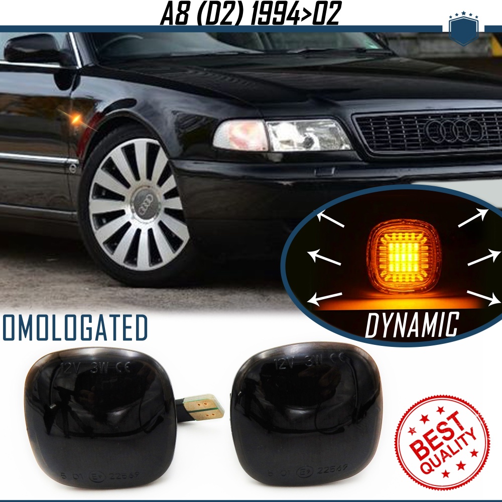 Intermitentes NEGRA LED Secuenciales para AUDI A8 D2 (94-02) | Homologados, CANBUS No Error Intermitentes NEGRA LED Secuenciales para AUDI A8 D2 (94-02) | Homologados, CANBUS No Error