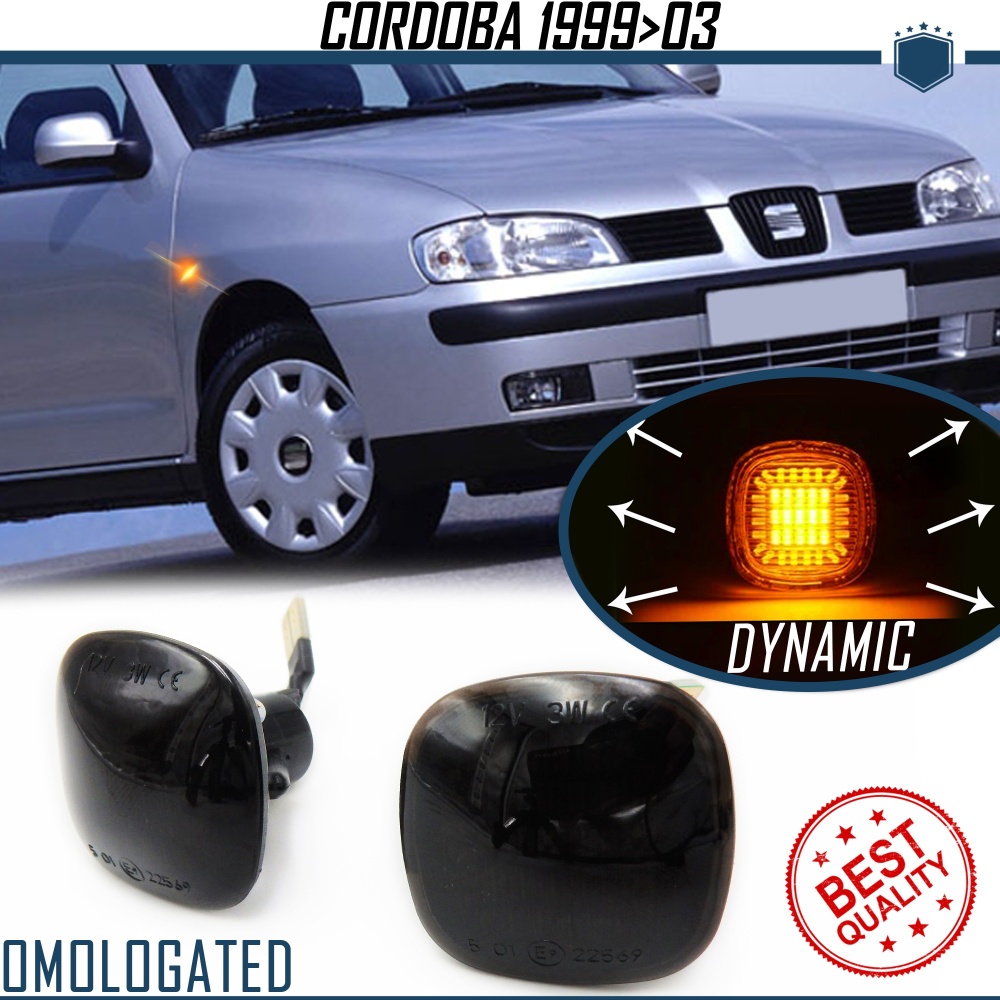 Intermitentes NEGRA LED Secuenciales para SEAT CORDOBA 6K Facelift (99-03) | Homologados, CANBUS No Error Intermitentes NEGRA LED Secuenciales para SEAT CORDOBA 6K Facelift (99-03) | Homologados, CANBUS No Error