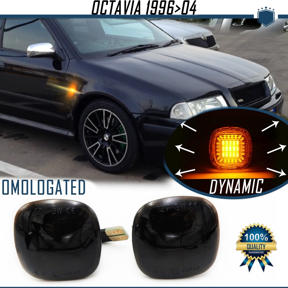 Intermitentes NEGRA LED Secuenciales para SKODA OCTAVIA 1 | Homologados, CANBUS No Error Intermitentes NEGRA LED Secuenciales para SKODA OCTAVIA 1 | Homologados, CANBUS No Error