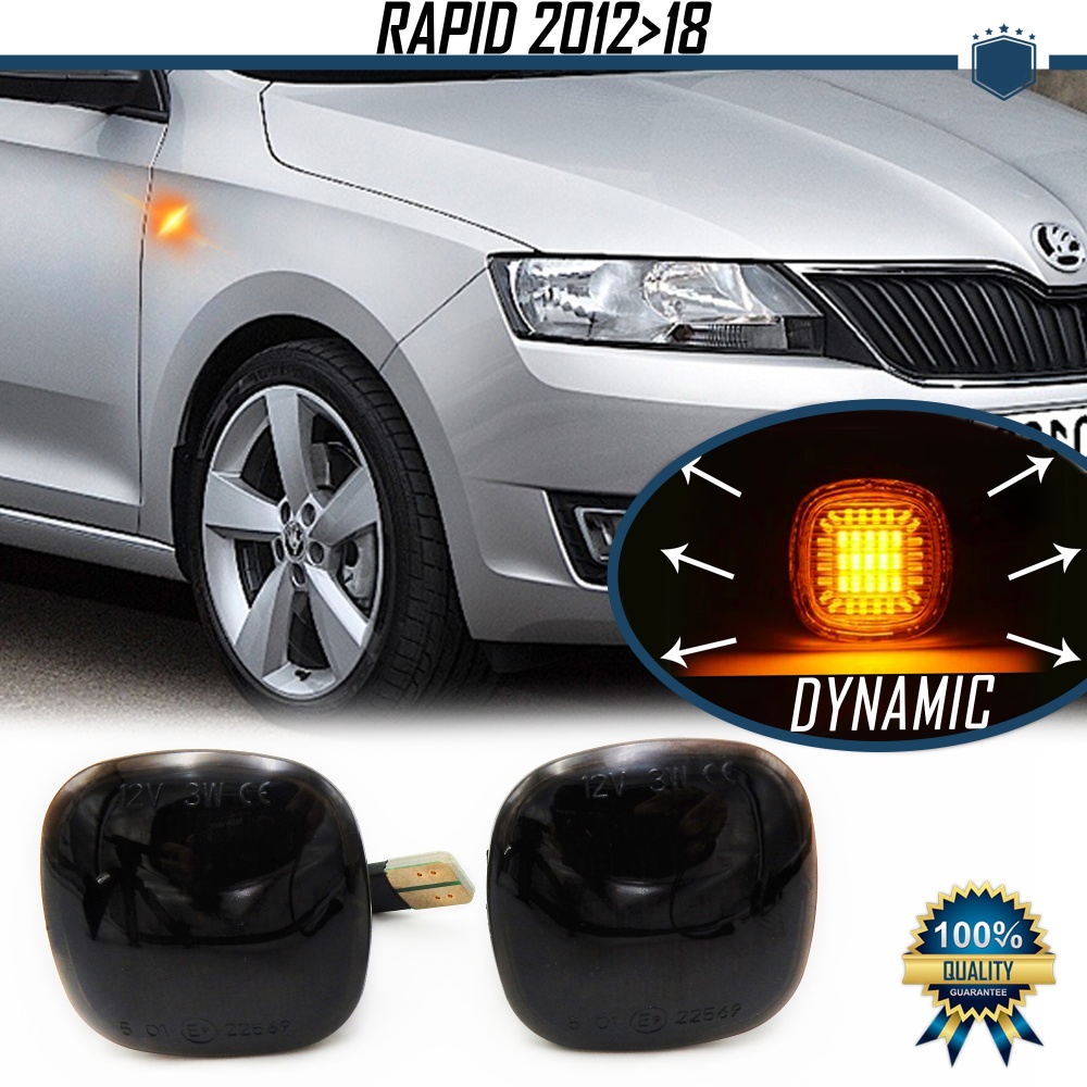 Intermitentes NEGRA LED Secuenciales para SKODA RAPID (12-18) | Homologados, CANBUS No Error Intermitentes NEGRA LED Secuenciales para SKODA RAPID (12-18) | Homologados, CANBUS No Error