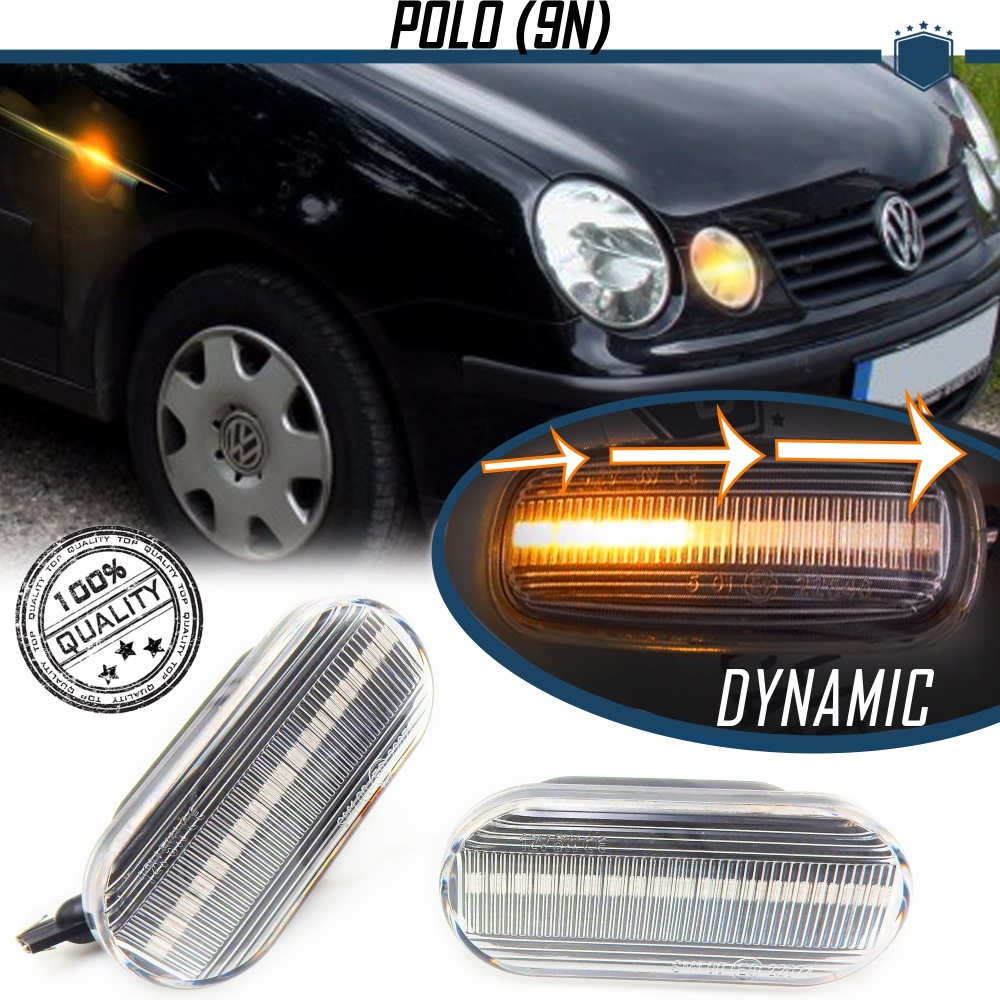 X2 Dynamischer LED Seitenblinker Sequeniell Für VW POLO 9N (01-09) | Genehmigt, Canbus Kein Fehler