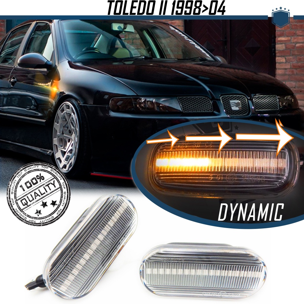 Frecce LED Dinamiche per SEAT TOLEDO 2 (98-04) | Laterali Sequenziali Omologate, CANbus No Error Frecce LED Dinamiche per SEAT TOLEDO 2 (98-04) | Laterali Sequenziali Omologate, CANbus No Error