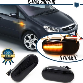 X2 Intermitentes LED Secuenciales para FORD C-MAX (03-10) | Homologados, CANBUS No Error, Lente NEGRA