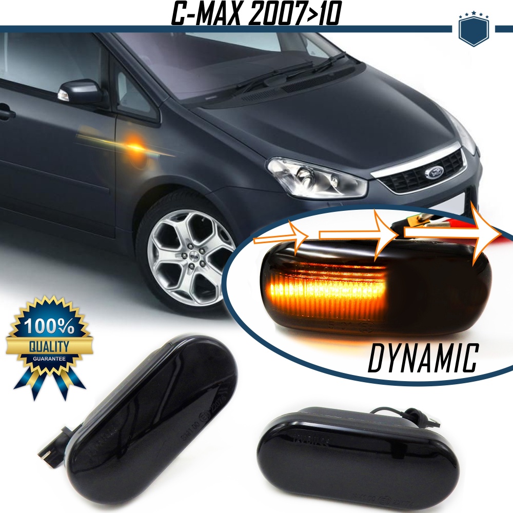 X2 Intermitentes LED Secuenciales para FORD C-MAX (03-10) | Homologados, CANBUS No Error, Lente NEGRA X2 Intermitentes LED Secuenciales para FORD C-MAX (03-10) | Homologados, CANBUS No Error, Lente NEGRA