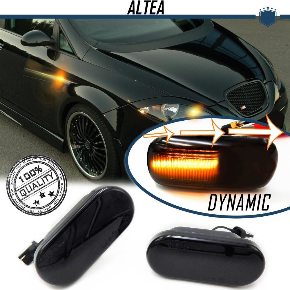 X2 Intermitentes LED Secuenciales para SEAT ALTEA, ALTEA XL (04-15) | Homologados, CANBUS No Error, Lente NEGRA X2 Intermitentes LED Secuenciales para SEAT ALTEA, ALTEA XL (04-15) | Homologados, CANBUS No Error, Lente NEGRA